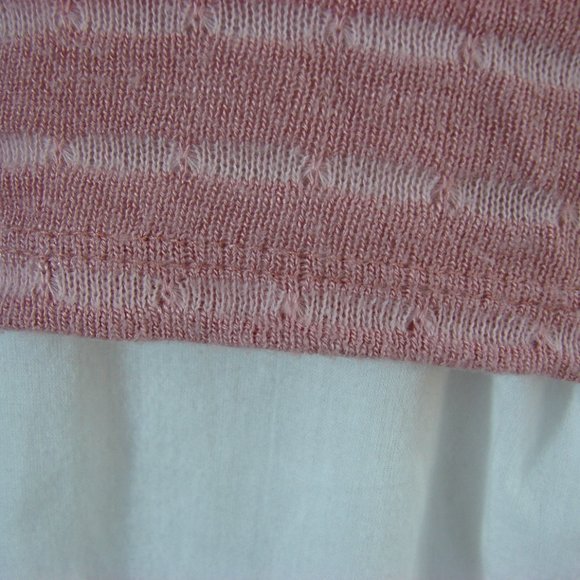 Dusty Rose Mauve Knit Crochet Back Top Tee MED - Picture 11 of 13